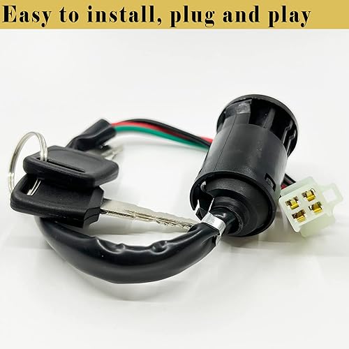 Miniatura 3 de Juego de interruptores de encendido con llave de scooter eléctrico con tapa para motocicleta de 50 cc, 70 cc, 90 cc, 110 cc, 125 cc, 150 cc, 200 cc,