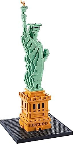 Miniatura 7 de KLMEi Estatua de la Libertad - Juego de construcción de microbloques para adultos, modelo arquitectónico famoso de Nueva York, juguetes para niños