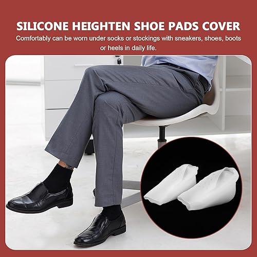 Miniatura 8 de EXCEART Plantillas de aumento de altura de silicona para mujeres y hombres, almohadillas invisibles de gel suave para levantamiento de talón,