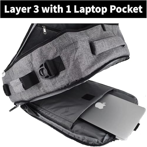 Miniatura 6 de TLZC 30L Flight Approved Weekender Carry-On Mochila de viaje para ordenador portátil de 18 pulgadas, compartimento impermeable, cubo de negocios,