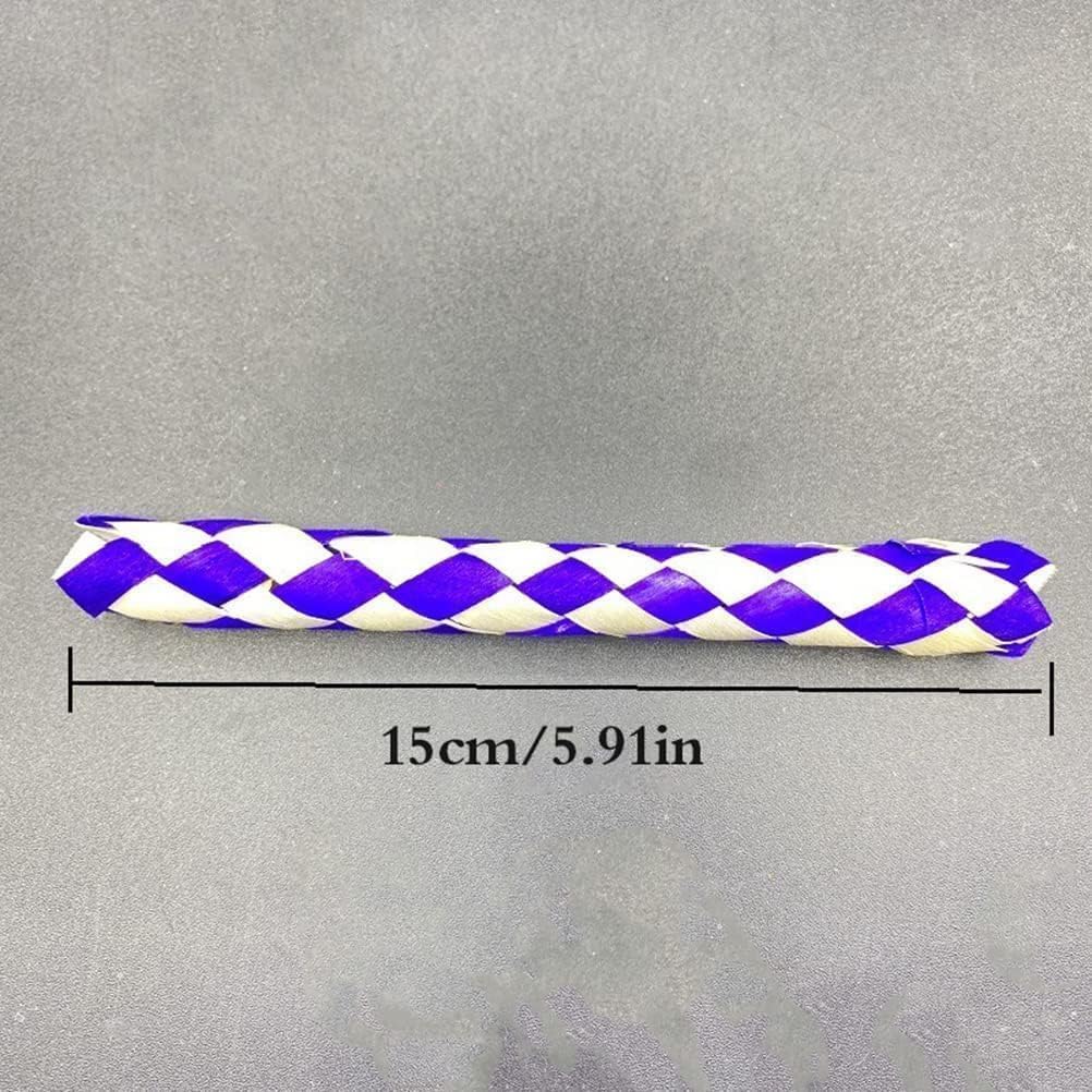 12Pcs Blue, Green and Red Classic Finger Traps Chinese Finger Trap Bamboo Chinese Bamboo Toys Birds Foraging Toy PET Bird Chew Toy Classic Party Toys for Adults Finger Puppets, Chinese Finger Trap 2