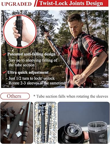 Vista 19 de IFOOTAGE Monopod de fibra de carbono de 71 "Cobra 3 C180F, monopie de cámara ligero para viajes, video profesional mono pod con base de trípode