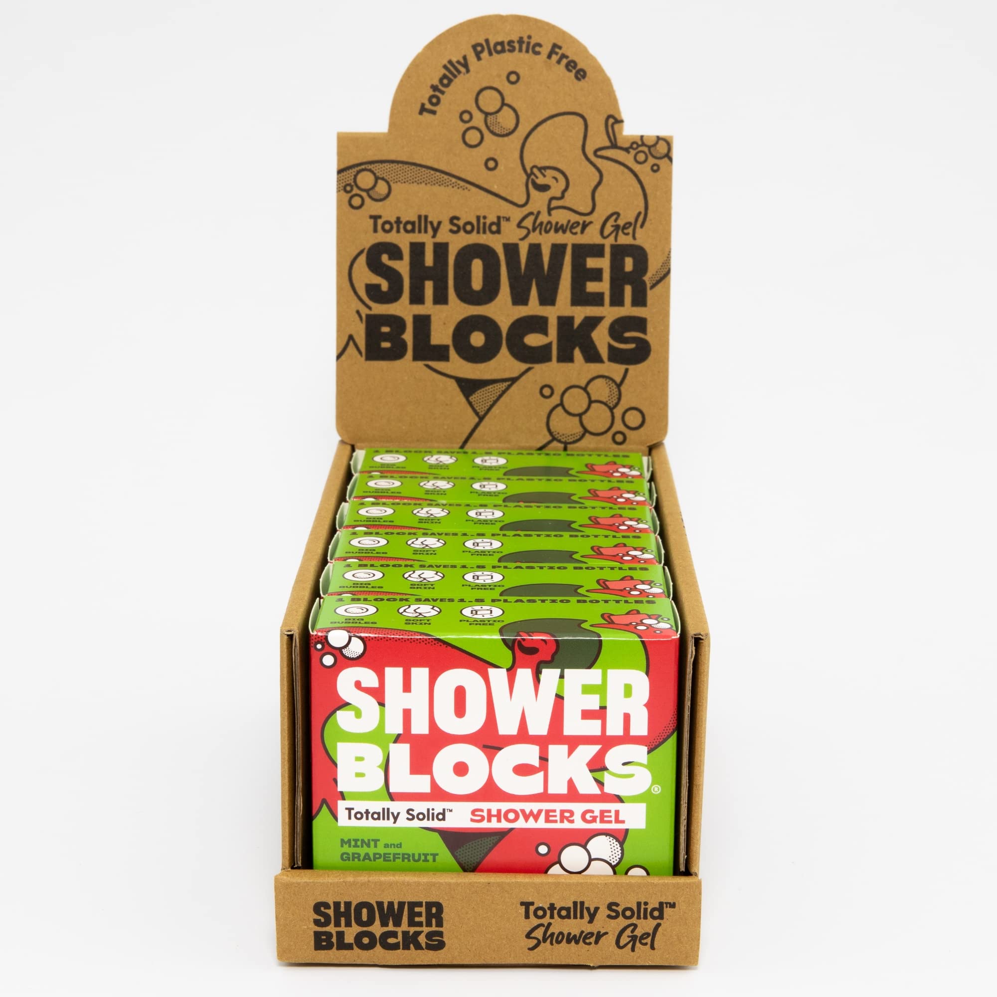Solid Shower Gel Multi Packs (Mint & Grapefruit, 6 Pack)