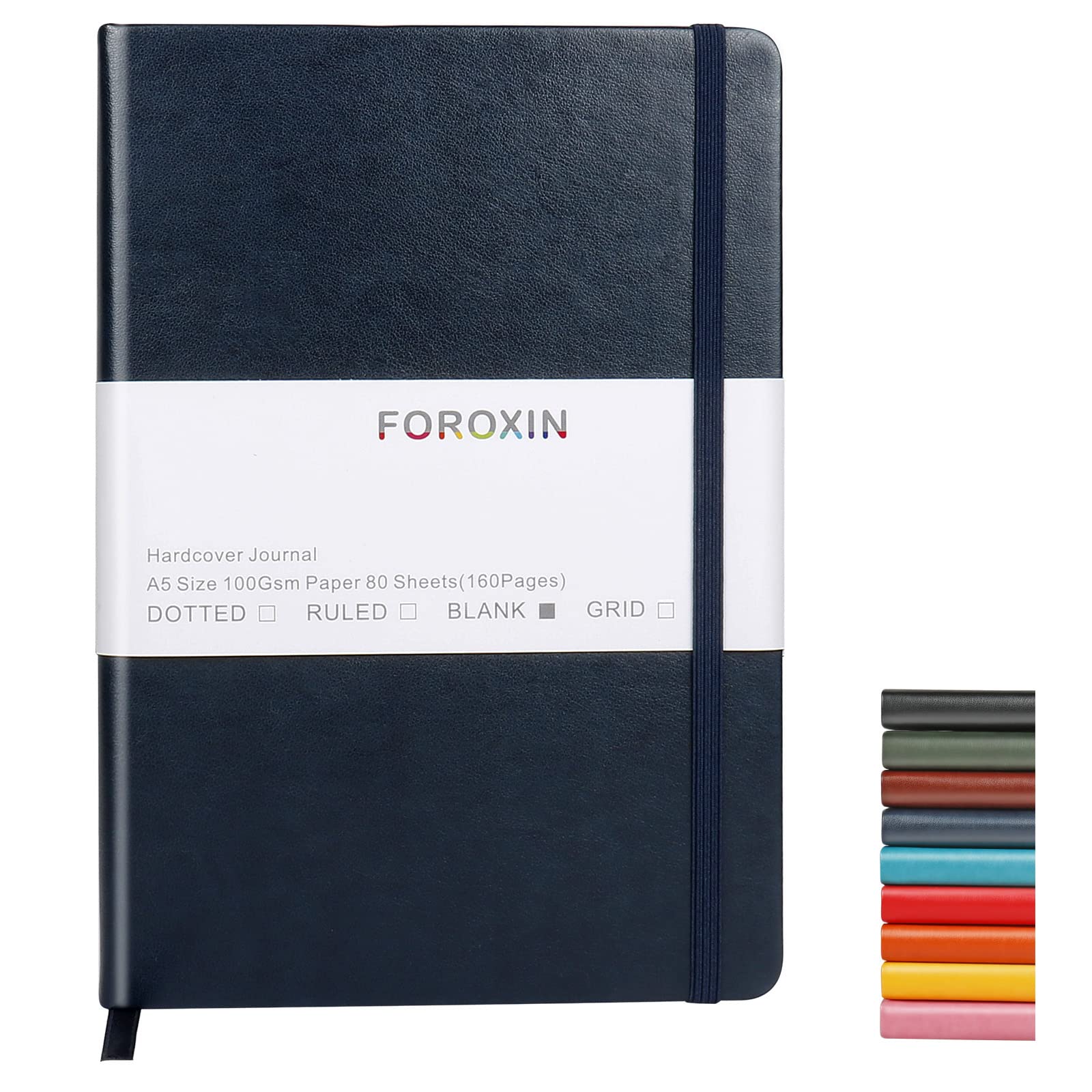 Carnet de notes vierge bleu foncé anti-bavure pour croquis et notes fluides