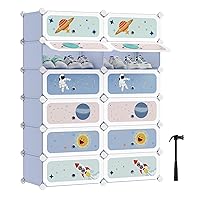 SONGMICS Scarpiera a 12 Scomparti per Bambini, Organizzatore Modulare ad Incastro