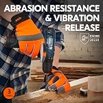 Vgo 3Pairs Gants de travail de sécurité, Gants pour la construction de bâtiments, Gant de jardinage, gants mécaniques légers (M,Black+Fluorescence Green+Orange,SL7584)
