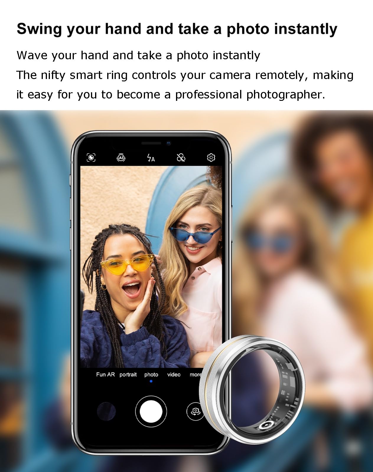 Anillo de Uso Inteligente Seguimiento del Sueño Saludable Monitoreo de la Salud a Prueba de Agua Sensor de Frecuencia Cardíaca Monitoreo Multimodo Durante Todo el Día(Silver,12#)