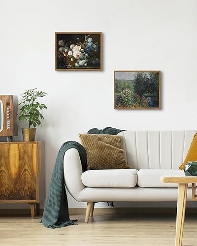 Miniatura 3 de ARPEOTCY Arte de pared enmarcado floral, arbustos de rosas de jardín, decoración de baño, arte estético, arte de lienzo de 9 x 11 pulgadas,