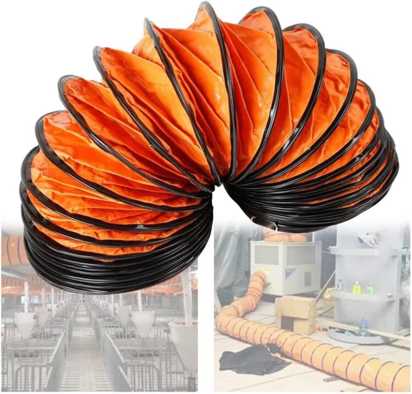 PVC Hose Air Transport Hose Warm air Hose Flexible Ventilation Hose Strong Vinyl Material for Construction Fan,5m,20CM