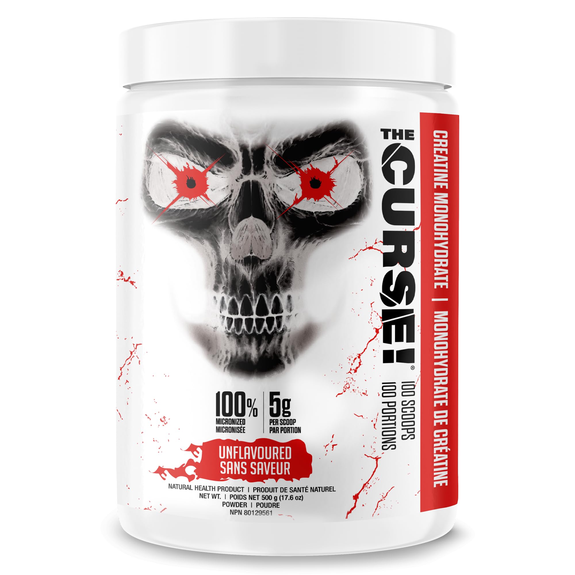 JNX SPORTS The Curse! Creatine Monohydrate Powder 100 Servings | Pure Micronized Creatine 5g Per Serving | 500g - 17.6 Ounce