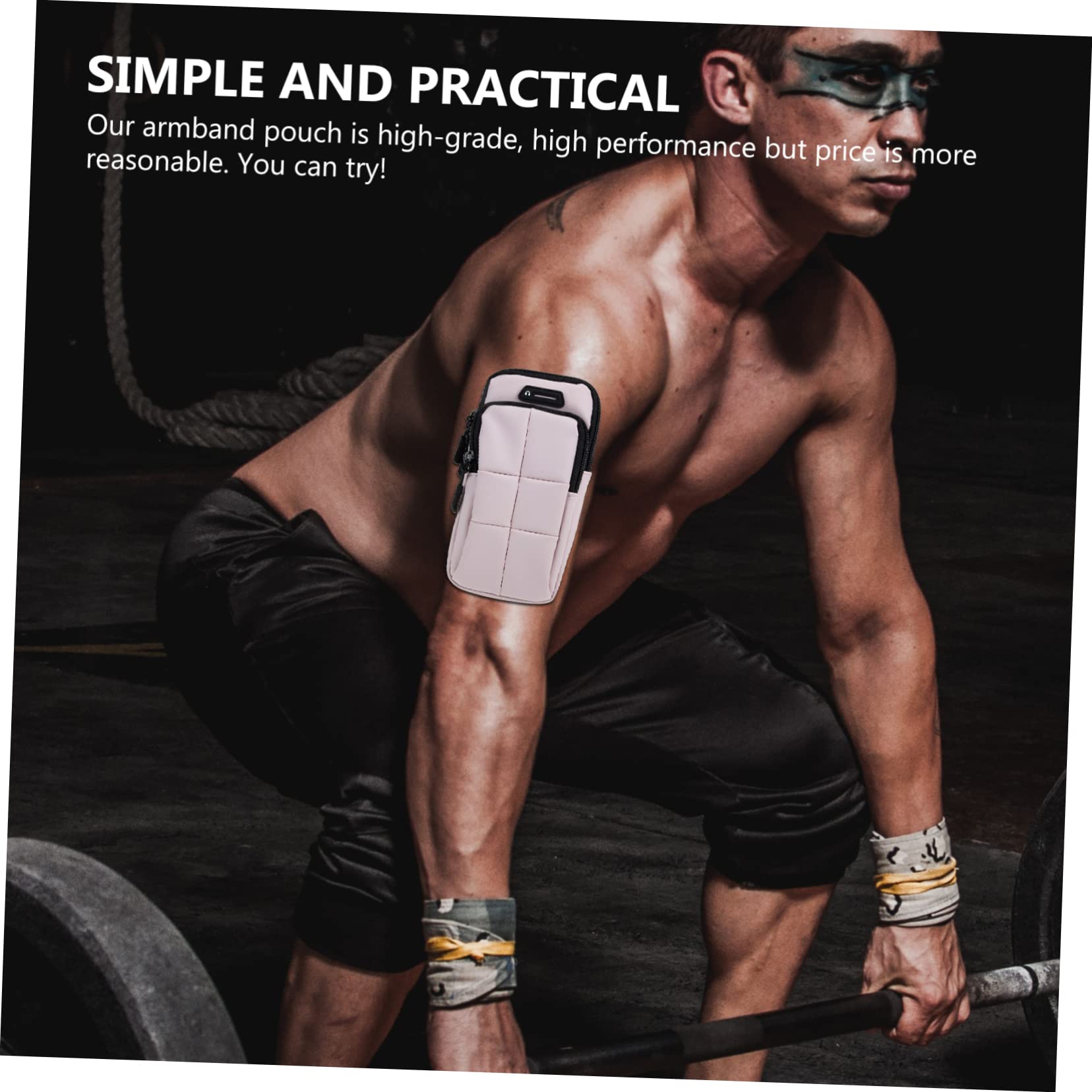 DOITOOL 3pezzi Fascia Braccio Unisex Per Telefono Pouch Cerniera Per Fitness e Sport All Per e Allenamento Palestra Colore Rosa