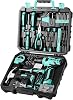 Tool Kit with Cordless Drill: DEKO Tools Set Box 126 Piece with 8V Electric Drill for Men,Woman and Home, DIY Hand for Furniture Assembling, Home MaintenanceCyan