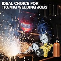 Vista 6 de CO2 Argon Regulator Gauges Gas Welding, 0-4500PSI Argon Gas Regulator for Mig Tig Weld, CGA580 Inlet Connection