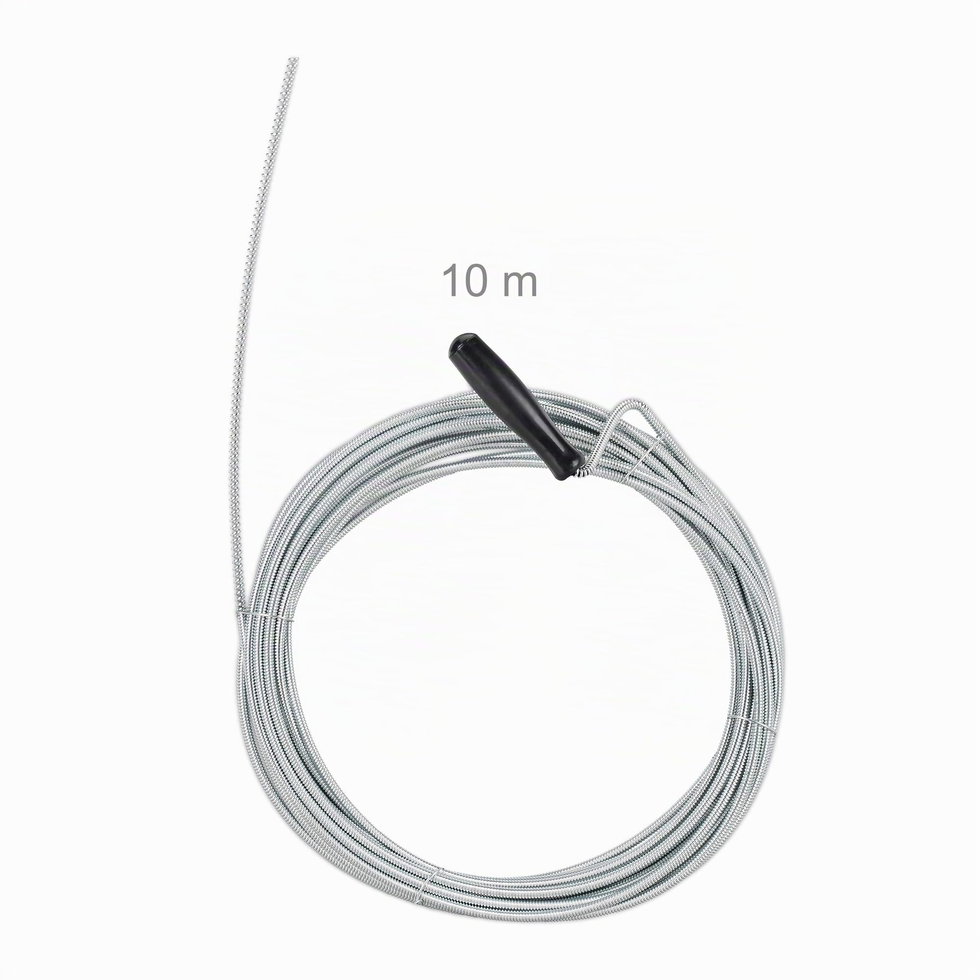 Relaxdays 4X Sonda Sturatubi da 10 m, Spirale Sturalavandini Meccanica, per WC, Doccia, Vasca, Ø 5mm, Argento
