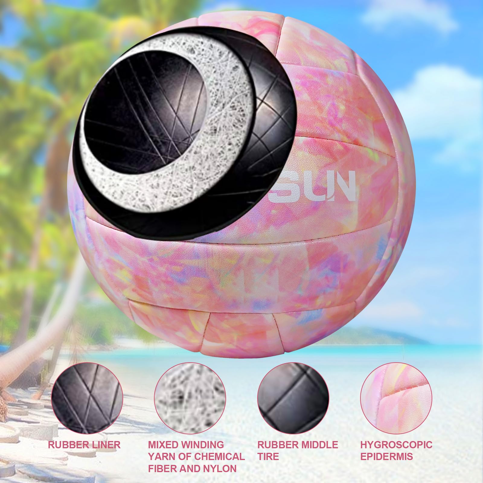 Pelota de voleibol suave oficial para interiores y exteriores, playa, tamaño 5, entrenamiento de voleibol para principiantes, adolescentes y adultos