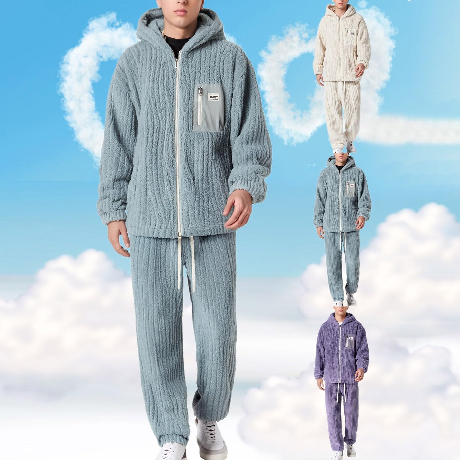 Pijama largo para hombre de franela con botones, cálido pijama de felpa engrosada, elegante invierno, manga larga, pantalones de salón, ropa de salón de dos piezas