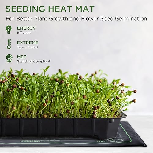 Miniatura 4 de Seedfactor - Tapete térmico con certificación MET, temperatura ajustable, impermeable, duradera, estación de germinación, alfombrilla térmica,