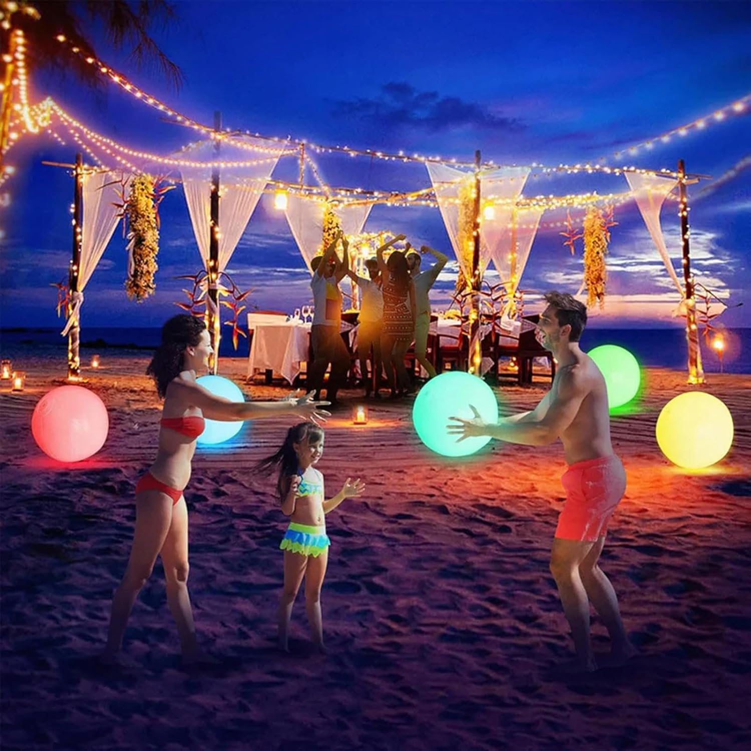 Light Up Beach Balls for Pool - 16 Light Colors Inflatable Beach Toy,4 Modes Remote Control LED Balls for Pool, Parties, Kids, Adult