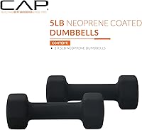 Vista 2 de CAP Barbell 5 LB Neoprene Dumbbell Hand Weights - Pair Black