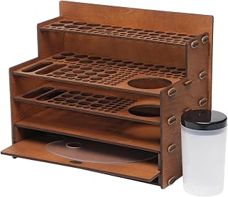Desktop Organizer for Art Supplies with Palette and Brush Washer