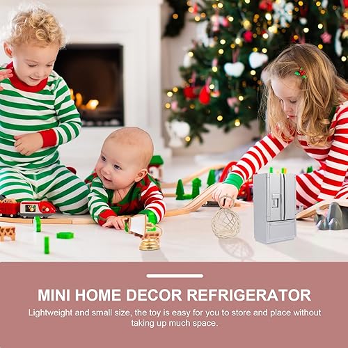 Miniatura 2 de BESPORTBLE Scale Miniature Refrigerator Dollhouse Furniture Decor Silver Gray Mini Fridge Model for Doll Play Lightweight Smooth Surface Educational
