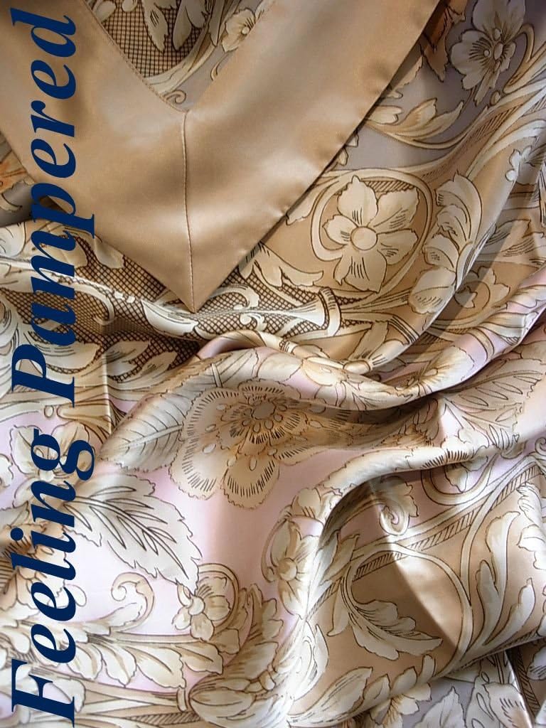 Luxury 3 Pcs 100% Silk Charmeuse Printed Floral Camillia Duvet Cover Set Queen
