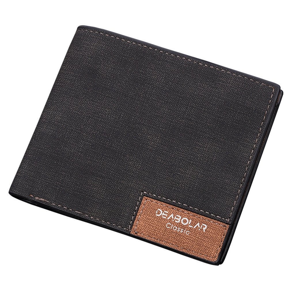 Mens Bifold Slim Wallets,Front Pocket Minimalist Wallet (Coffee) (Black)