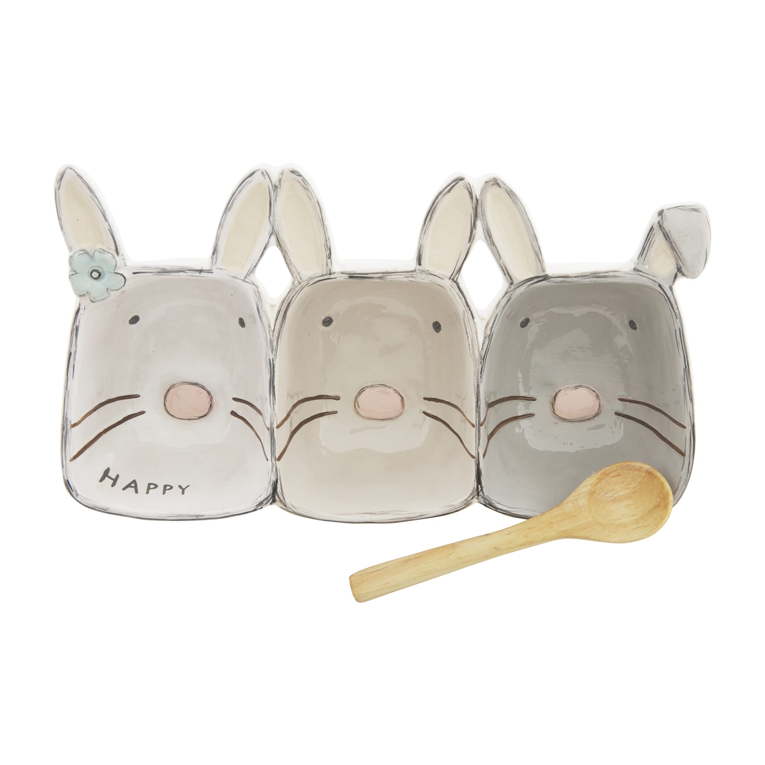 Mud Pie Bunny Triple Dip Set, Multi, 5.25