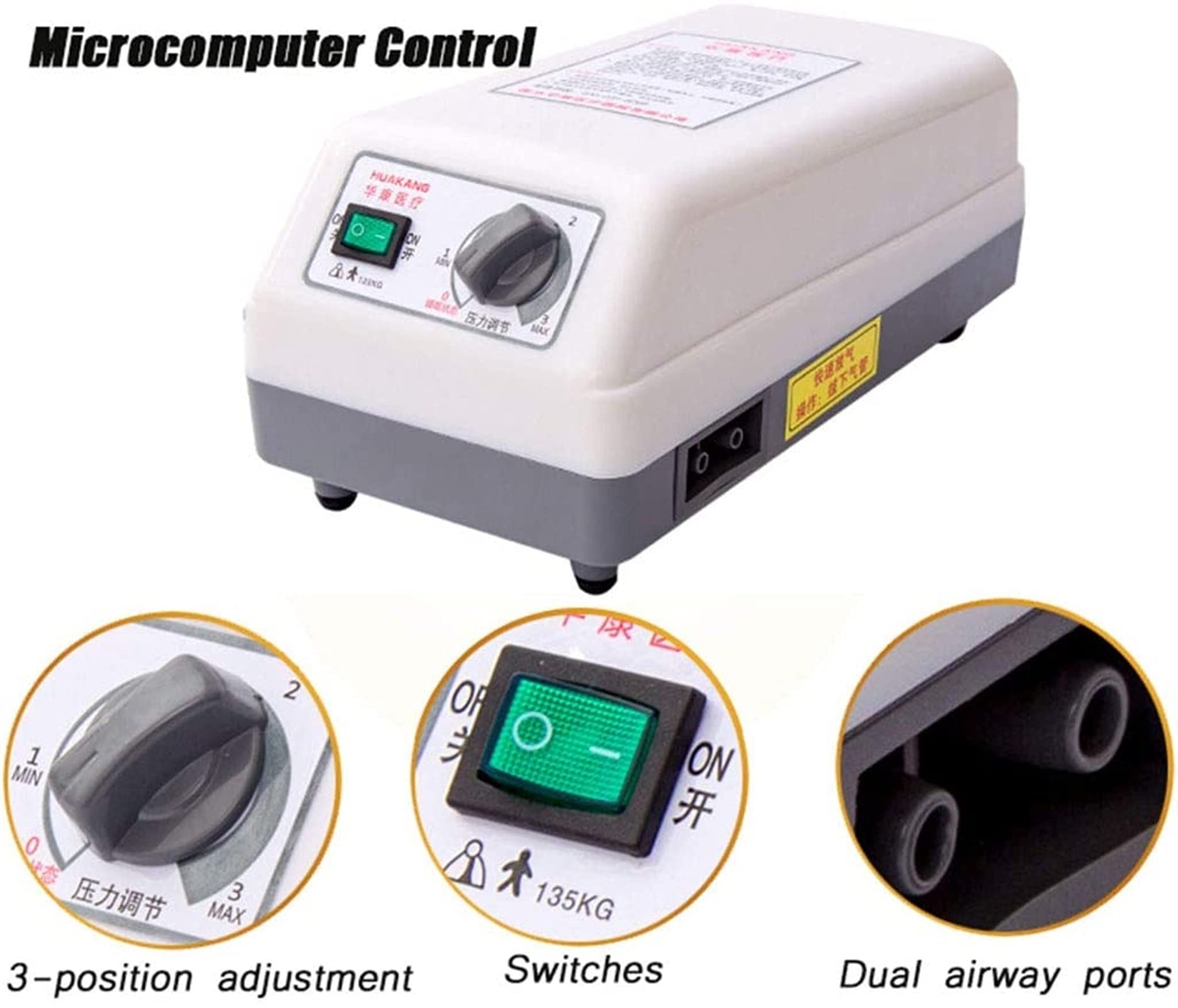 Colchón Individual Cuidado Antiescaras Cojín Giratorio con Orificio para Taburete, Cama Casera Cuidado De La Parálisis Cama Inflable Giratoria Incluye Bomba Eléctrica