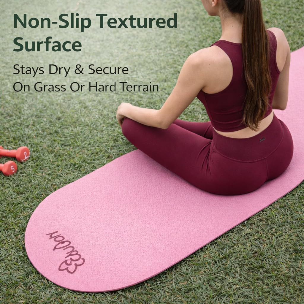 "Premium Extra Thick Yoga Mat With Strap-6mm Non-Slip,Eco-friendly,High-Density TPE,Ideal For Home,Gym, Perfect Exercise Mat for Pilates & Studio-72 L*24 W, Available In Rectangular & Arch Shapes"