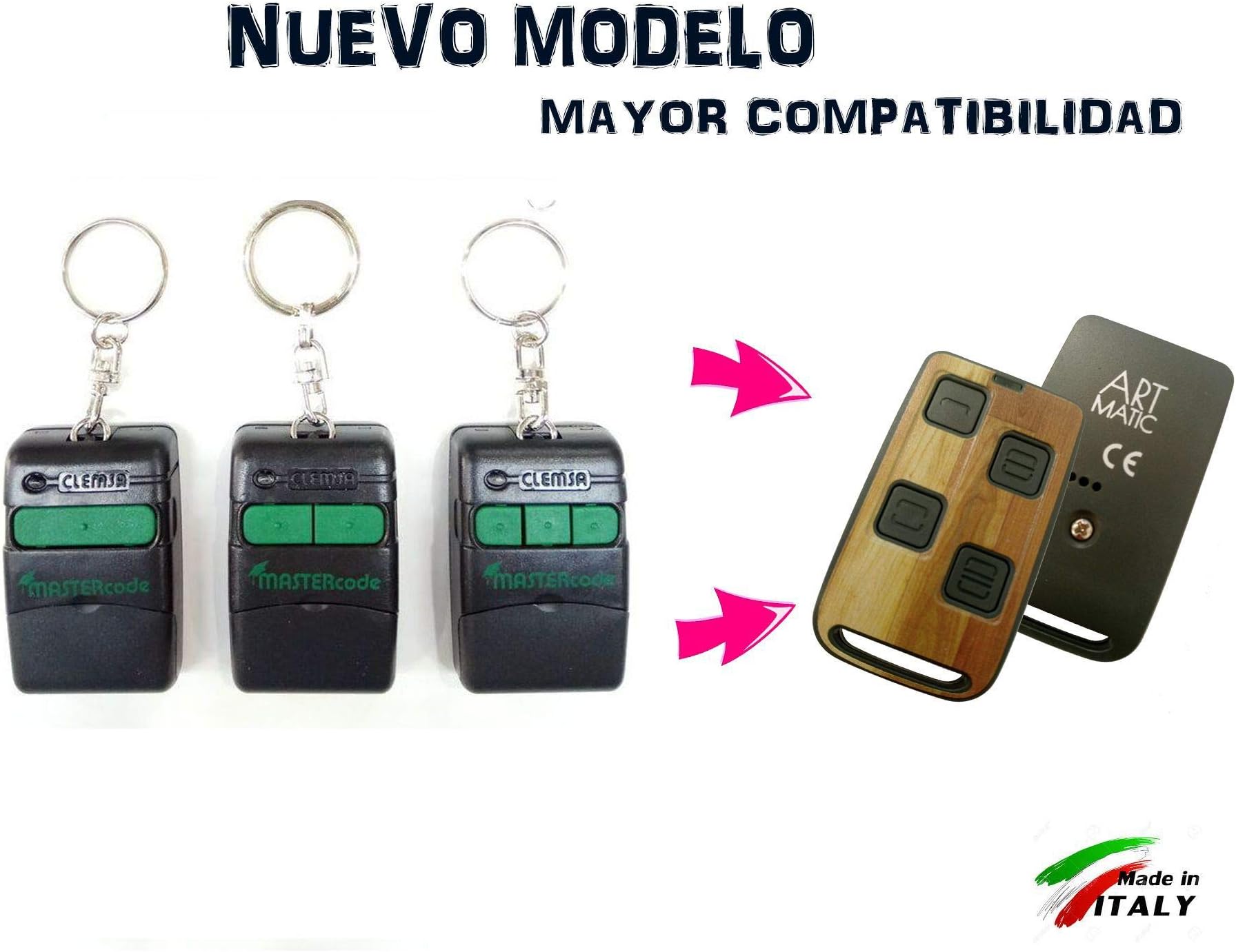 HRrmulti 3 MANDO DE GARAJE COMPATIBLE UNIVERSAL Clemsa Mastercode MV-1 MV-12 MV-123 MANDOS PUERTAS PORTON COCHERA ENVIO POR AGENCIA 48 H