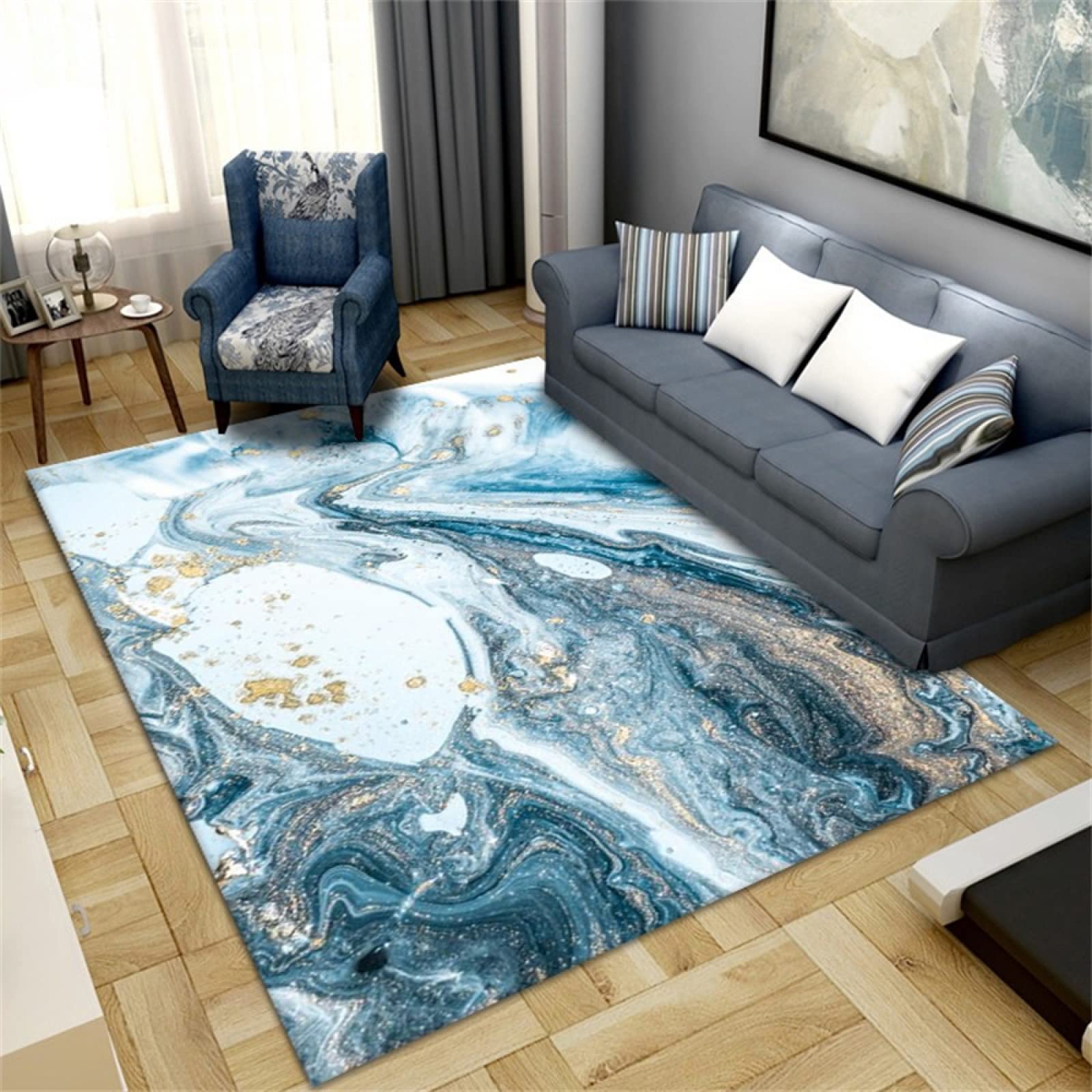 Tapis de sol gamer bleu 60x120cm pour personnaliser une chambre d'ado