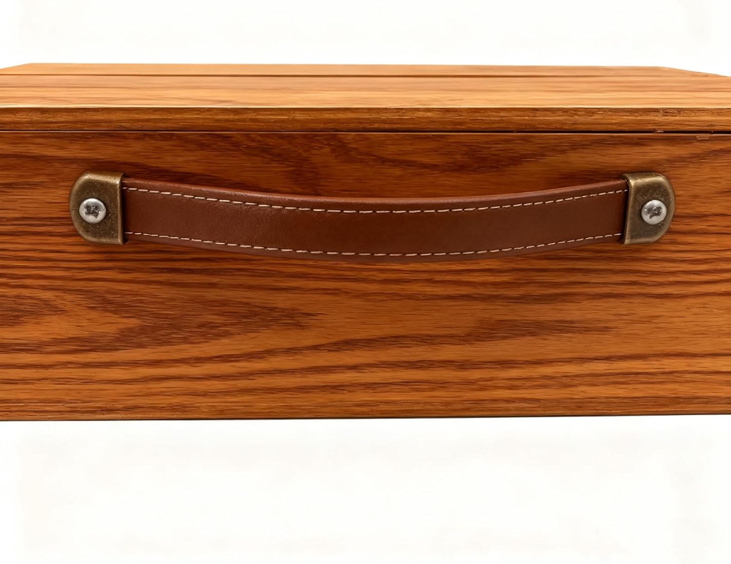 2pcs Retro Leather Luggage Pulls Luggage Strap Handles for Drawers Trunk Case,with Mounting Screws,Brown