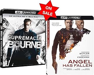 4K Action 2-Pack - Angel Has Fallen - Gerard Butler & The Bourne Supremacy - Matt Damon [4K Ultra HD & Blu-ray] English & Spanish Audio