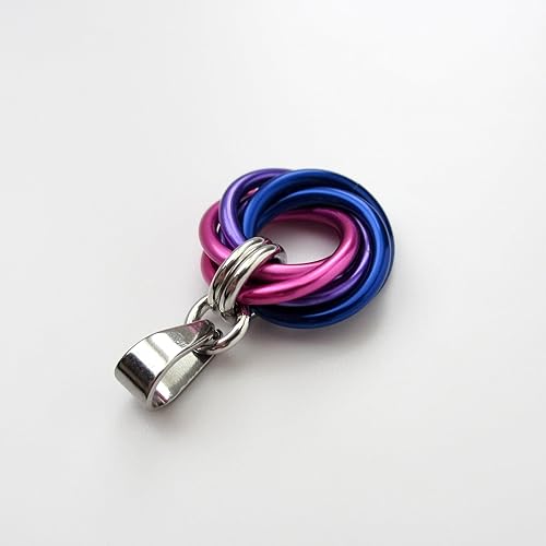 Miniatura 9 de Bi pride pendant chainmail love knot bisexual pride jewelry