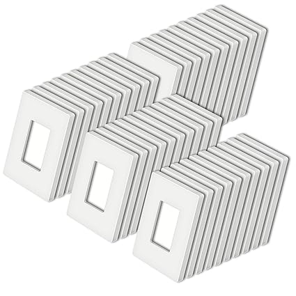 [40 Pack] BESTTEN 1-Gang Mid Size Screwless Wall Plate, USWP4 White Series, H4.85? x W3.10?, Unbreakable Polycarbonate Midway Outlet Cover, for Light Switch, Dimmer, GFCI, USB Receptacle