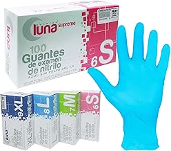DEPALMERA Pharma✙ Guantes de Nitrilo Azul, 100 uds/caja Ambidiestro, Guante Nitrilo Desechables sin Polvo, Guantes Libre de Látex Talla (S)