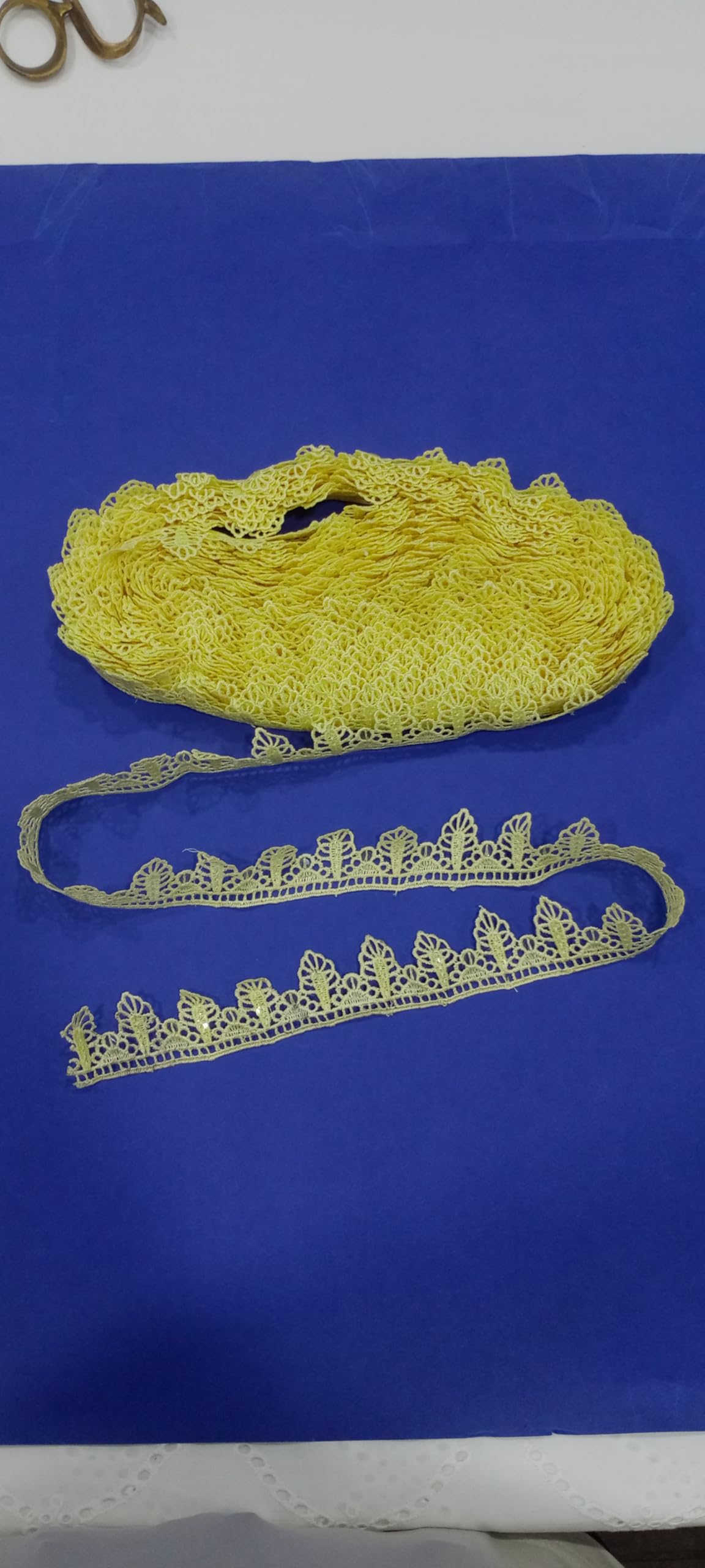 Schiffli GPO Embroidered Lace Border for Dresses, Kurtis, Dupattas, Bag, Crafts & Décor (Yellow, 5 Meters)-image-38