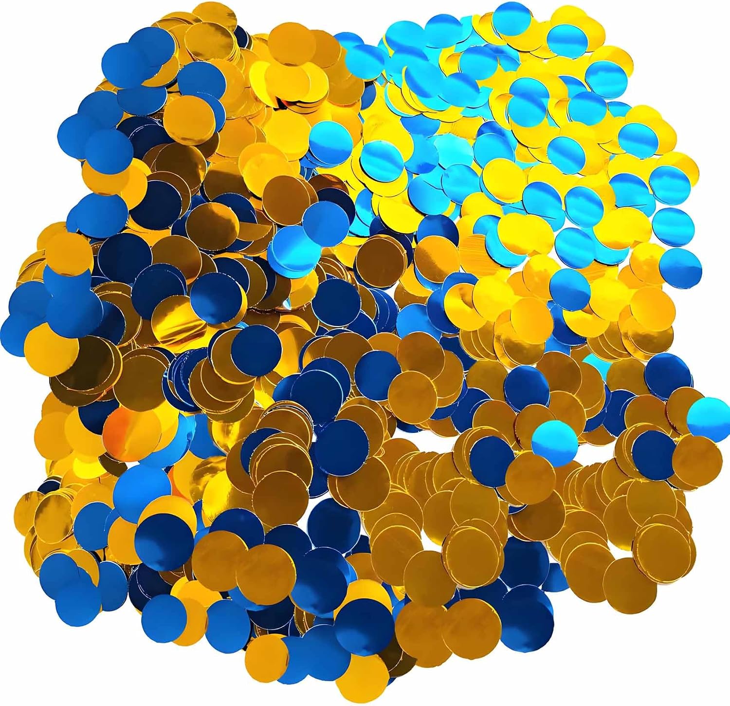 Orange and Blue Round Foil Confetti Beautiful Metallic Table Confetti for Filling Balloons, Wedding,Birthday,Party,Festival Decoration(15000PCS)