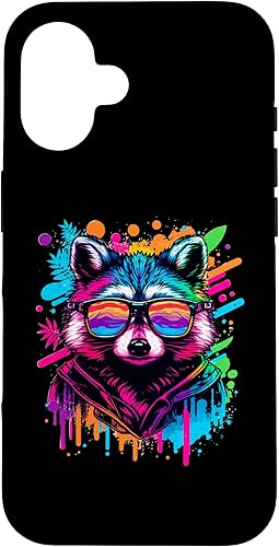 Miniatura 31 de Rainbow Raccoon Sunglasses Vaporwave Synthwave Retrowave Case for iPhone 17 Pro