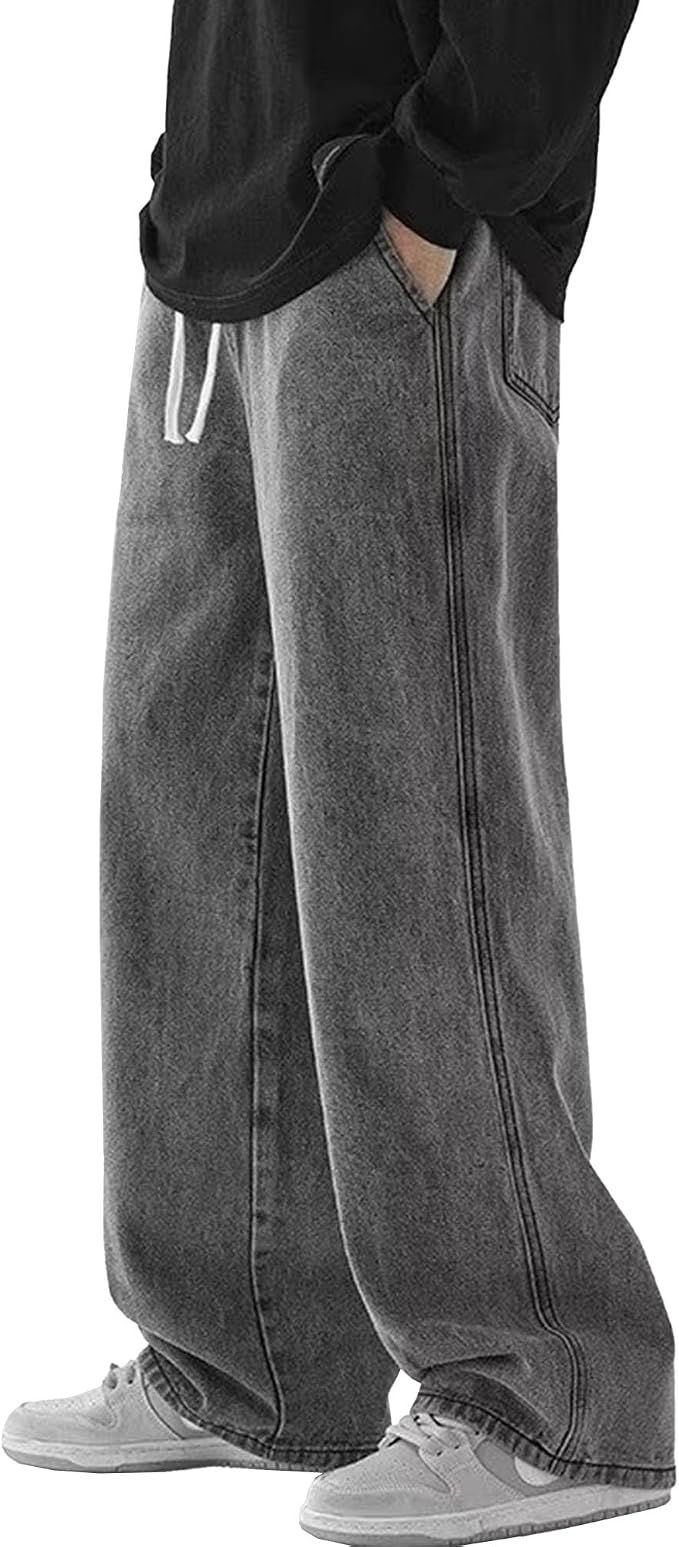 Men's Loose Fit Hip Hop Relaxed Fit Streetwear Casual Jeans