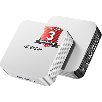 GEEKOM A6 Mini PC 3 Year Support with AMD Ryzen 7 6800H Metal Housing 16GB DDR5 RAM 512GB SSD Mini Desktop PC for Home Office & Creativity Micro PC Win 11 Pro USB4 4 K Quad Display