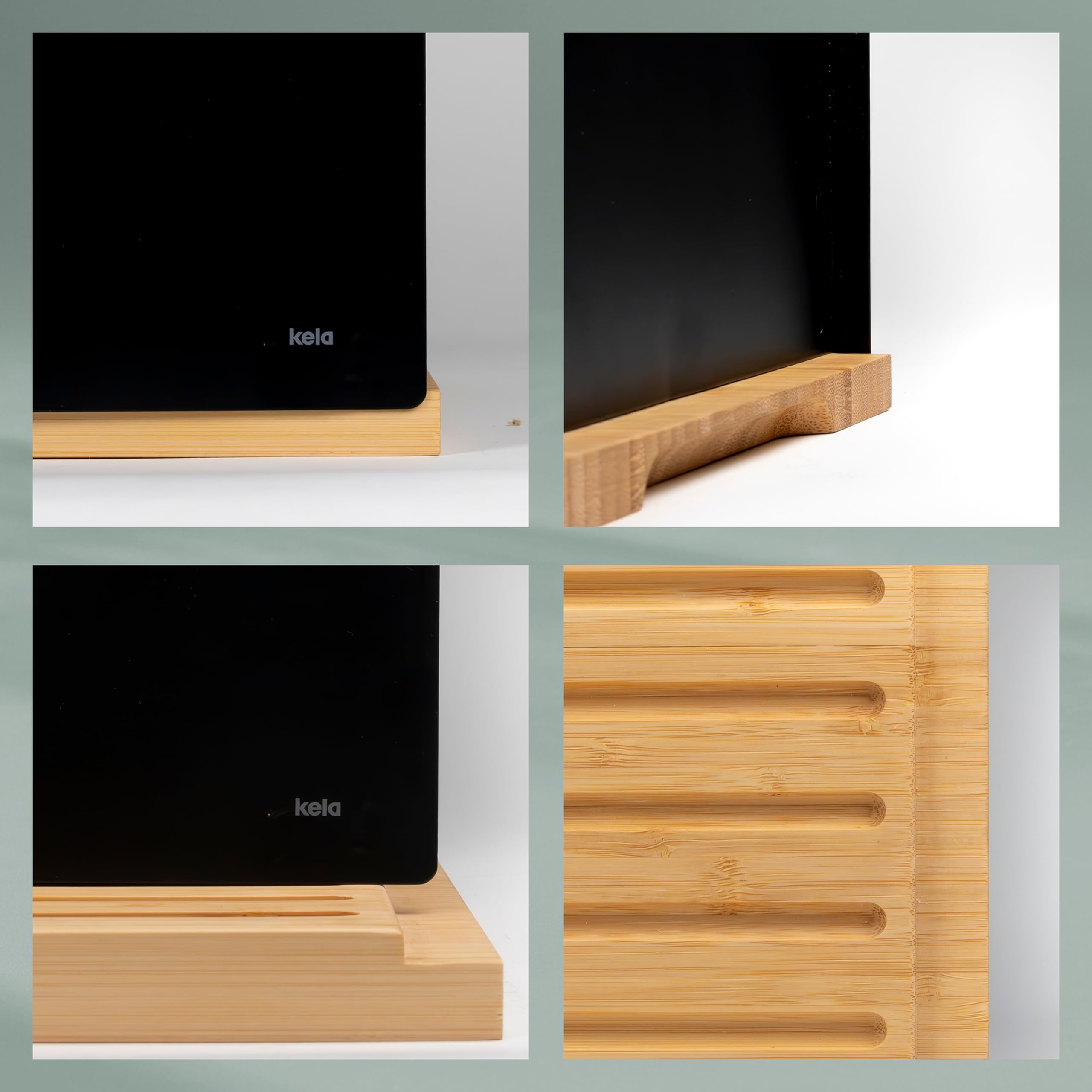 kela Brotkasten schwarz 38x23x16cm, FSC Bambusauflage als Schneidebrett, matte Metall Brotbox, KIRIL, Brotaufbewahrungsbox