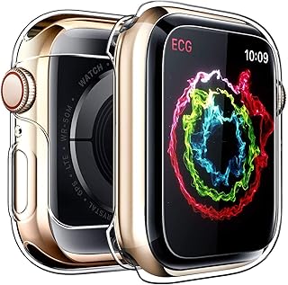 حافظة حماية شاملة لساعة ابل سيريس 3 2 1 44 ملم، تيمبرد جلاس، متعدد