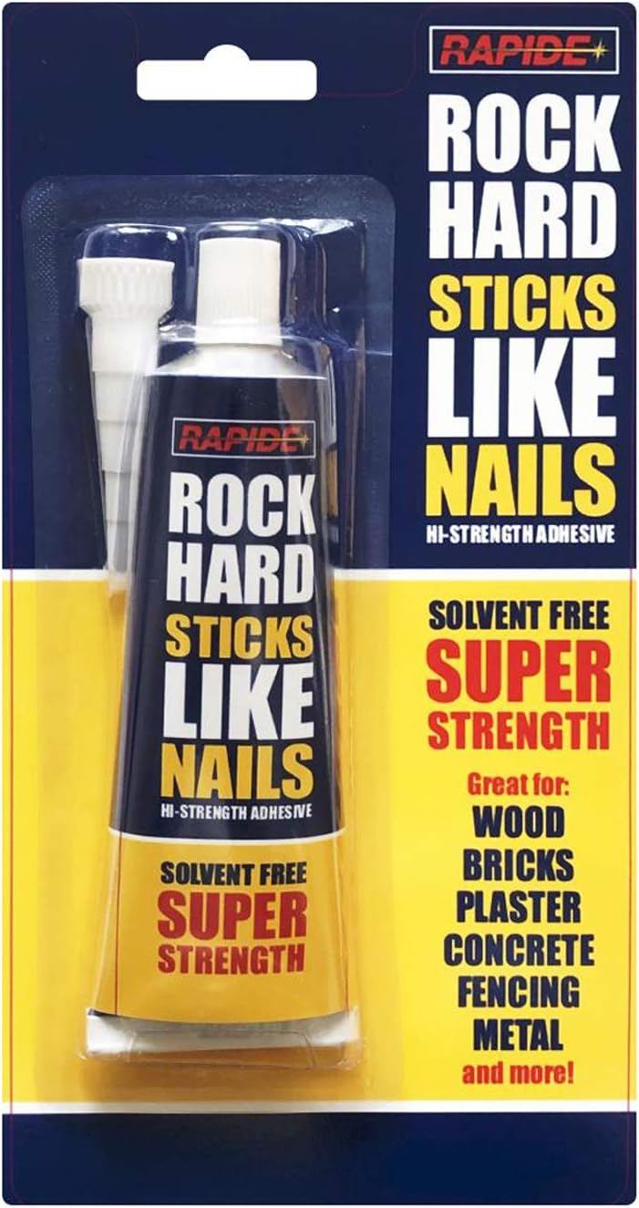 Rapide Rock Hard Sticks Like Nail Adhesive HeavyDuty Durable Glue 85g Plastic PVC Wood