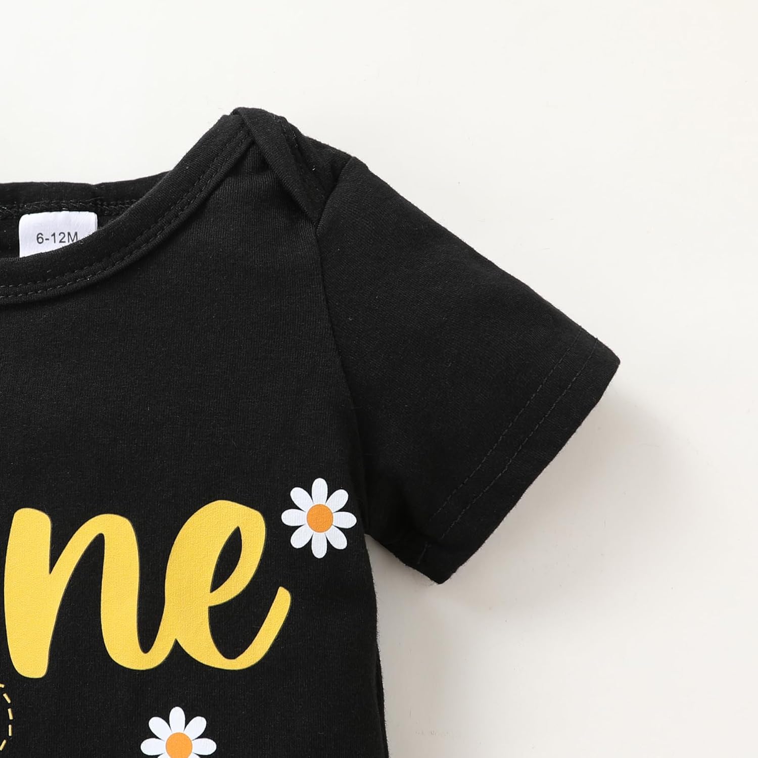 HAPPYMA Baby Girls One 1st Birthday Outfit Bee Sunflower Romper Tulle Tutu Skirt Sequin Bow Party Clothes Set - Image 5