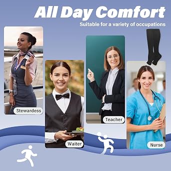 2 Pairs Open Toe Compression Socks Women Men, 20-30 mmHg Flight Compression Socks for Women, Toeless Pressure Socks for Calf Support