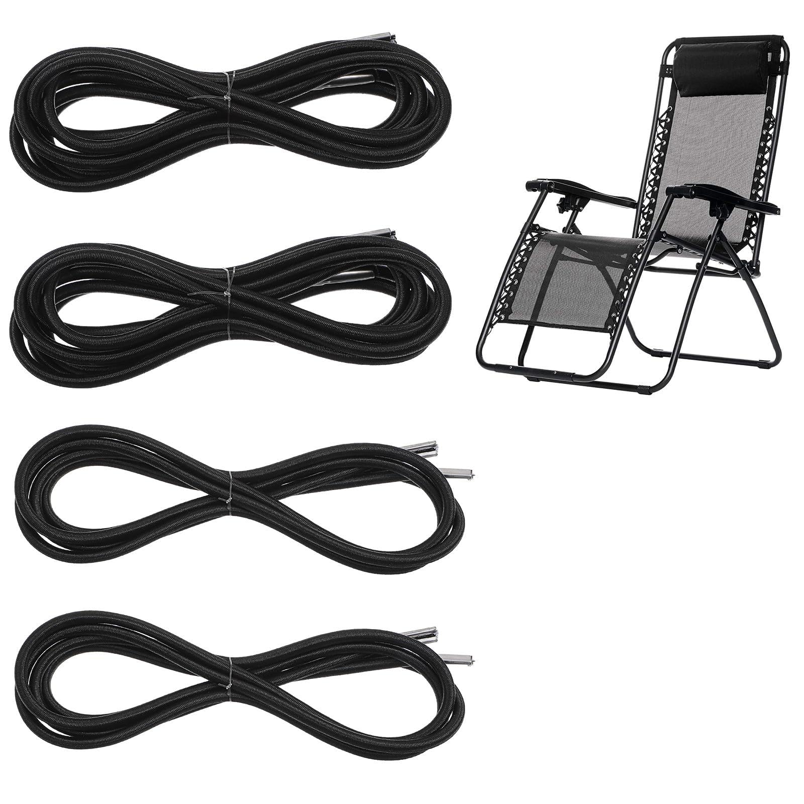 4 cavi di ricambio per sedia a gravità, corde elastiche universali di riparazione in nylon elasticizzato, per patio, sedie reclinabili, sedie da spiaggia, lounge, sedie da esterno