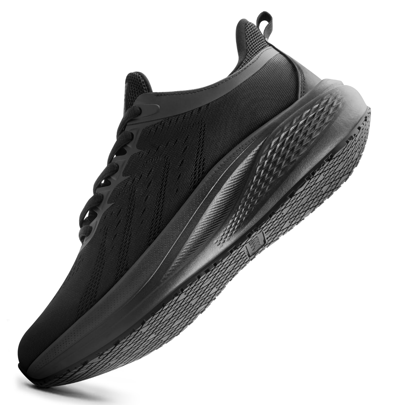 Men's Non Slip Work Shoes - Black Slip-on Slip Resistant Food Service Shoes for Restaurant Kitchen, Lightweight Breathable Walking Sneakers