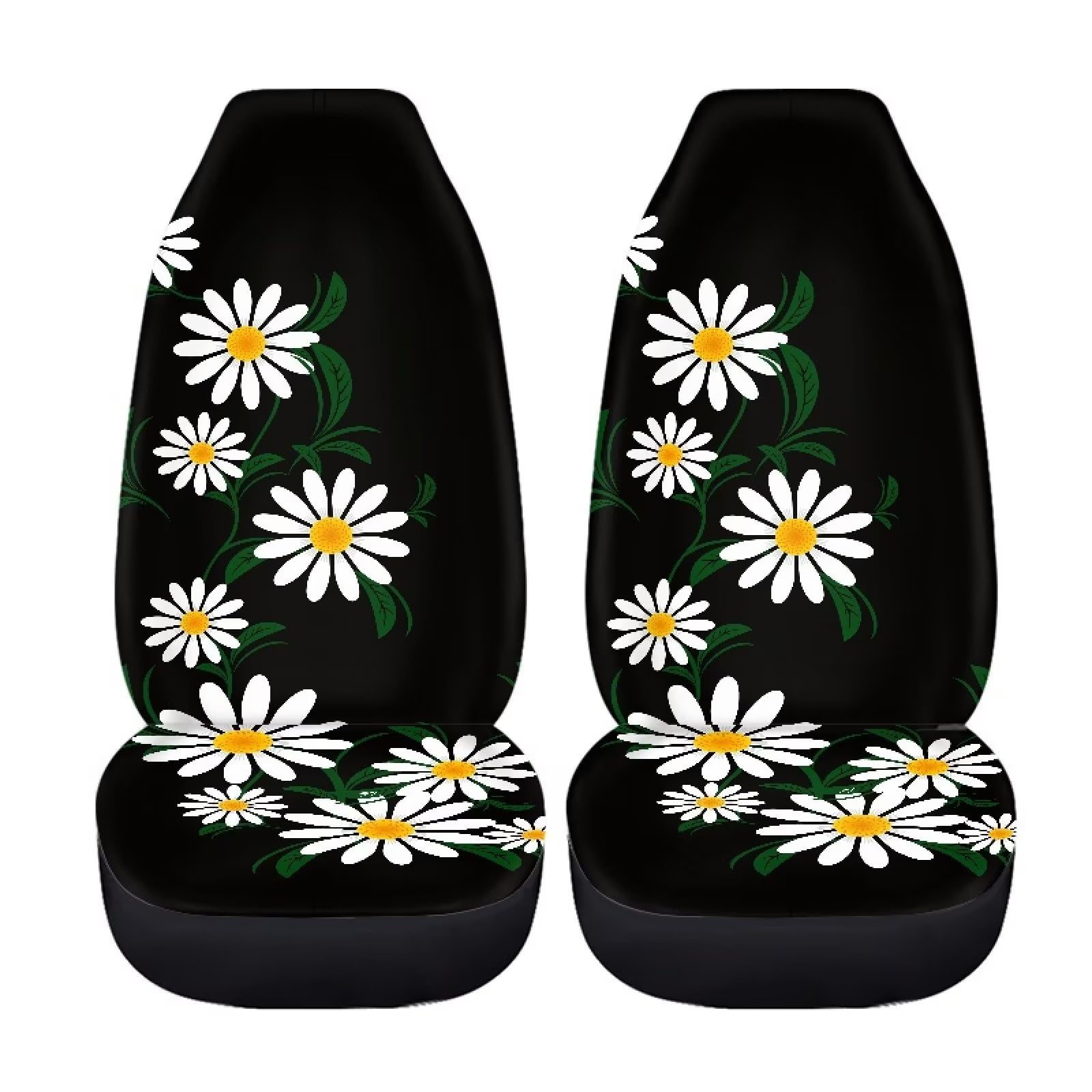 Daisy Pokrowce na siedzenia samochodowe dla kobiet, pełny zestaw 4 pokrowców na przednie i tylne siedzenia, odporne na każdą pogodę, trwałe maty do siedzenia dla zwierząt domowych,